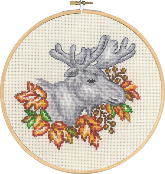 Embroidery Kit Moose in Autumn w/5810/20 20Ø / 7.87 dia.