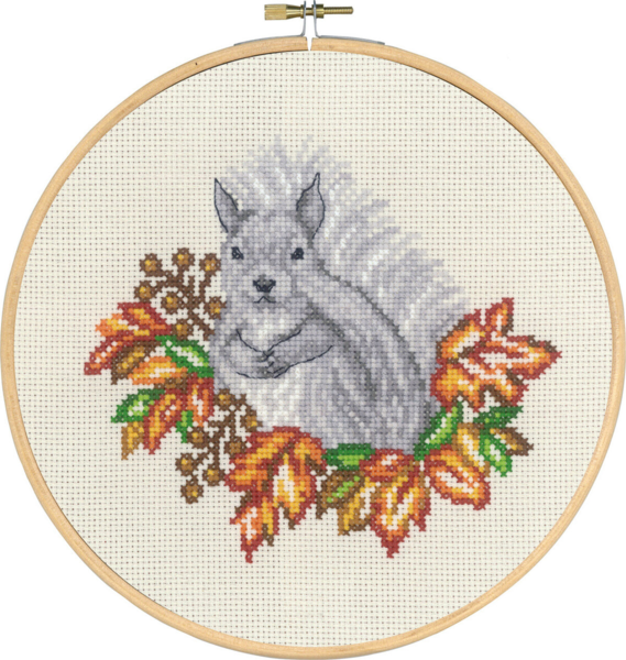 Embroidery Kit Squirrel autumn w/5810/20 20Ø cm / 8 dia. in