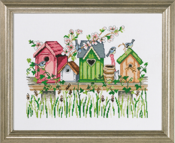 Embroidery Kit Birdhouse Shelf R5311 37 x 29 cm / 14.57 x 11.42 in