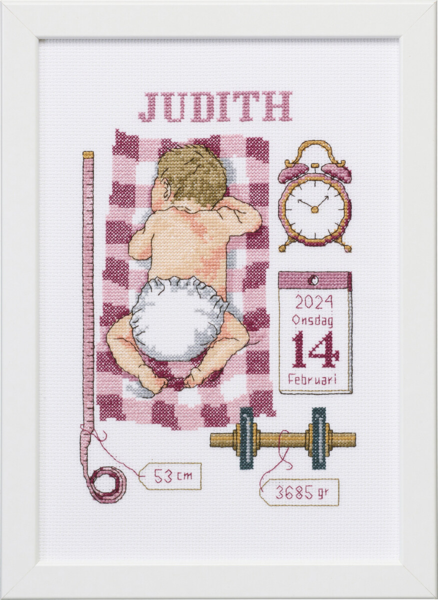 Embroidery Kit Christening Memory Judith 21 x 30 cm / 8.27 x 11.81 in