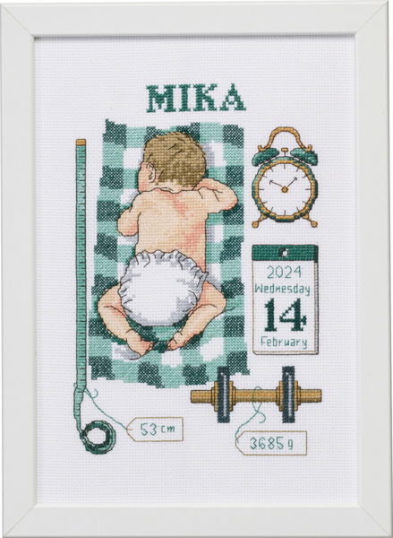 Embroidery Kit Christening Souvenir Mika 21 x 30 cm / 8 in x 12 in