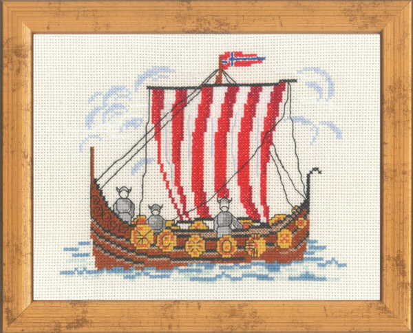 Embroidery Kit Viking Ship Norwegian 5352 21 x 26 cm / 8.27 x 10.24 in