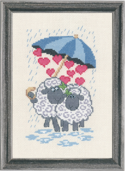 Embroidery Kit Sheep Love 15 x 22 cm / 6 x 9 in