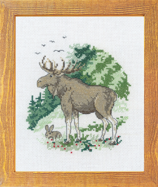 Embroidery Kit Moose 15 x 20 cm / 5.91 x 7.87 in
