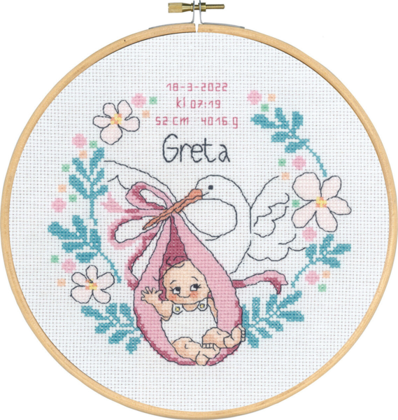 Embroidery Kit Baptism Greta with 5810/22 20 Ø cm / 7.87 Ø in dia.