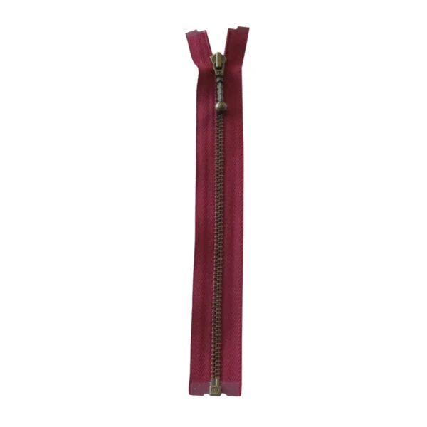 YKK Divisible Metal Zip 4 mm (9.8"-25.6" / 25-65 cm) 527 Bordeaux