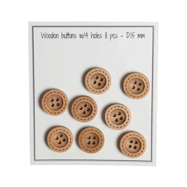 Go Handmade Wooden Buttons (8 pcs): 15 mm