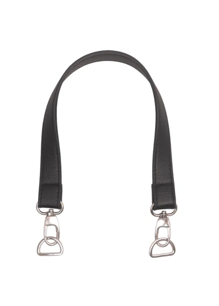 Go Handmade Bag Handle with Lobster Clasp and D-ring Black/Silver