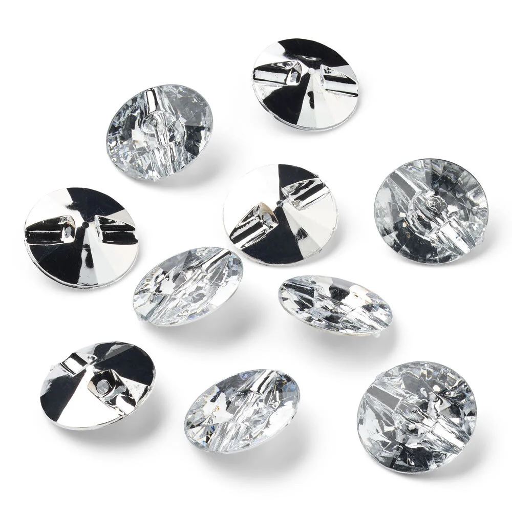 LindeHobby Crystal Buttons, Clear, 20 mm, 10 pcs - Buy Today