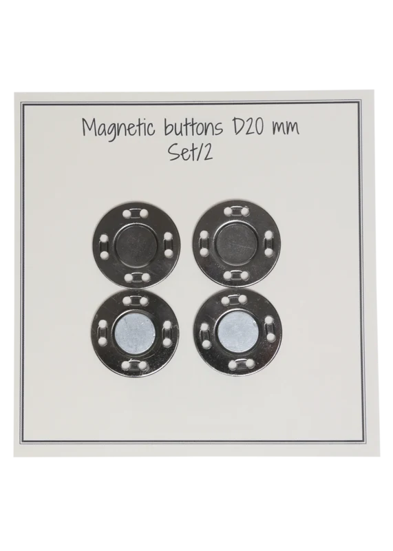 Go Handmade Magnetic Buttons 20 mm (2 pcs): Grey