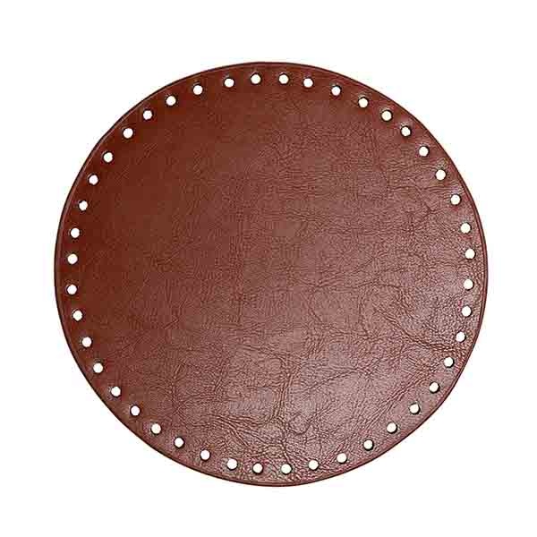 Go Handmade Taske Kurve Base, PU Læder, Rund, 20 cm 22307 Brown