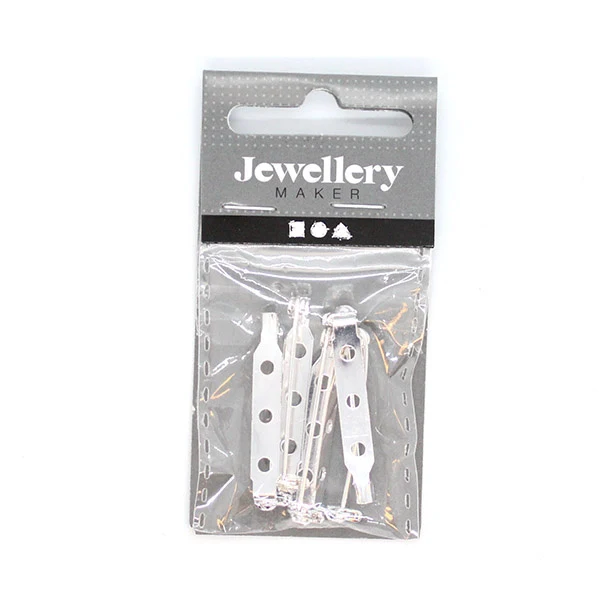 Brochenåle Forsølvet 30 mm, 5 stk