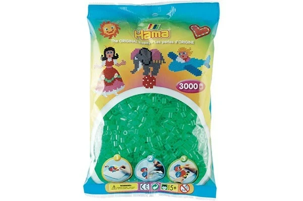 Hama Midi Perler, Transparent, 3000 stk 201-16 Grøn