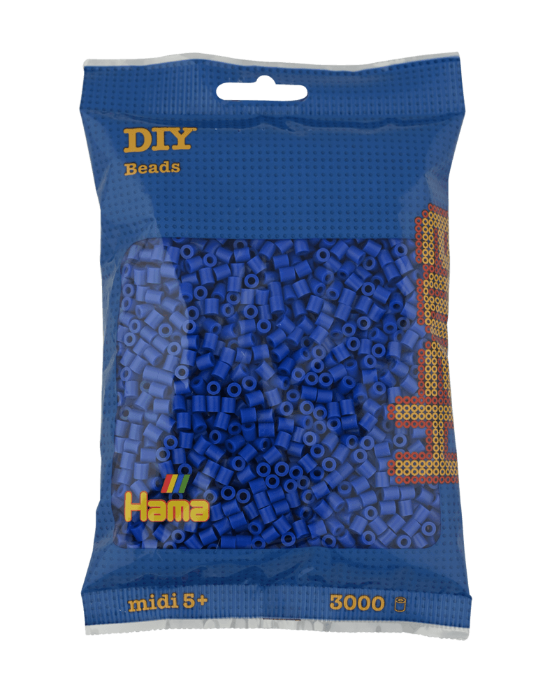 Hama Midi Beads, Solid color, 3000 pcs 201-08 Blue