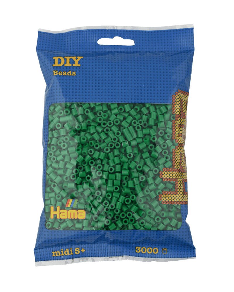 Hama Midi Beads, Solid color, 3000 pcs 201-10 Green