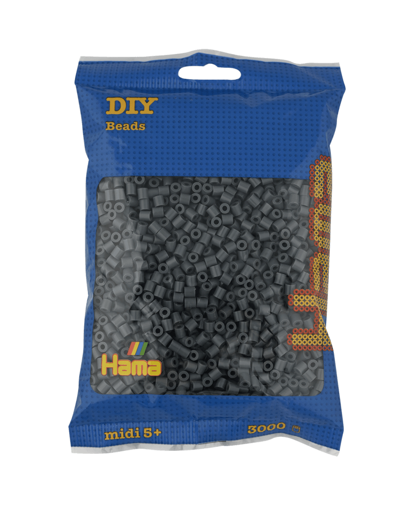 Hama Midi Beads, Solid color, 3000 pcs 201-71 Dark gray