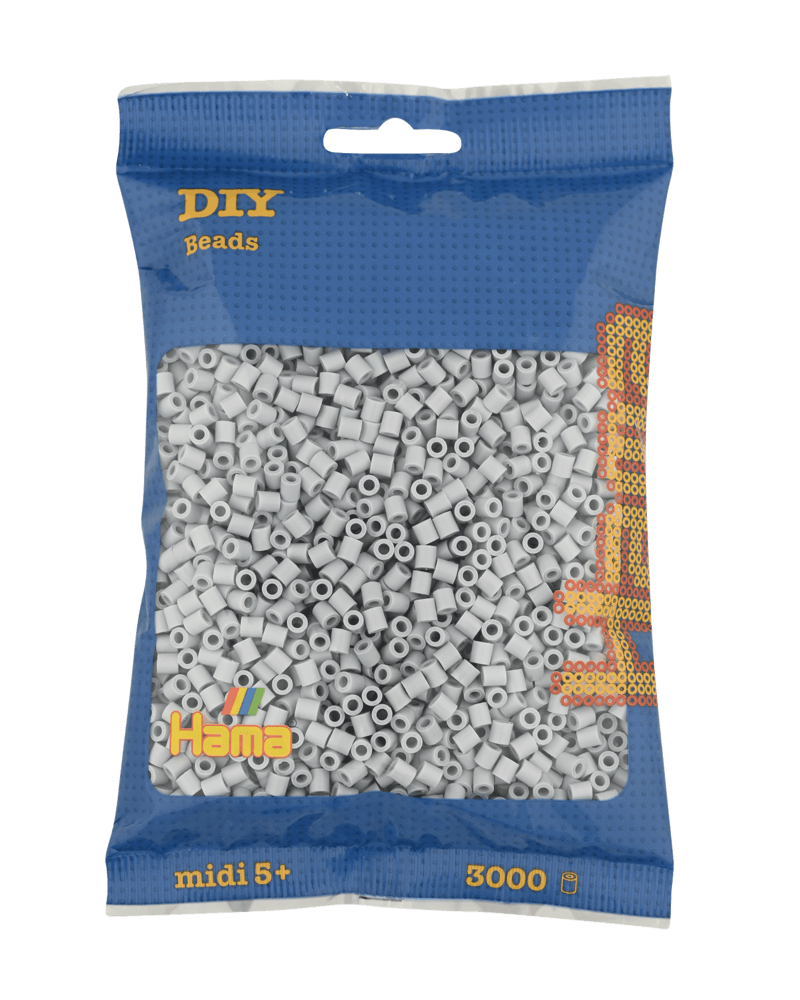 Hama Midi Beads, Solid color, 3000 pcs 201-70 Light gray