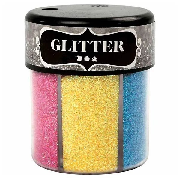 Glitter Ass. farver, 6x13 g