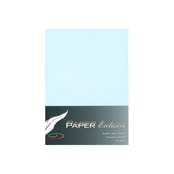 Paper Exclusive Dobbelt Kort A6, 240 g, Tekstureret, 10 stk Babyblå