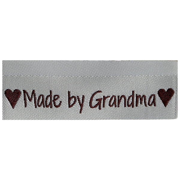 Go Handmade Woven Label, Double-Sided, 50 x 11.5 mm, 10 pcs Made by Grandma