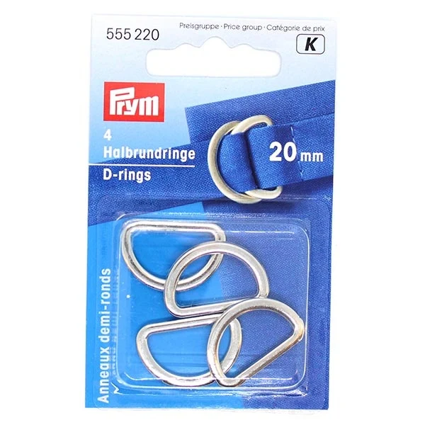 Prym D-rings, 20 mm, 4 pcs