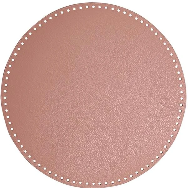 Go Handmade Bag/Basket Base, PU Leather, Round, 35 cm 22409 Rose