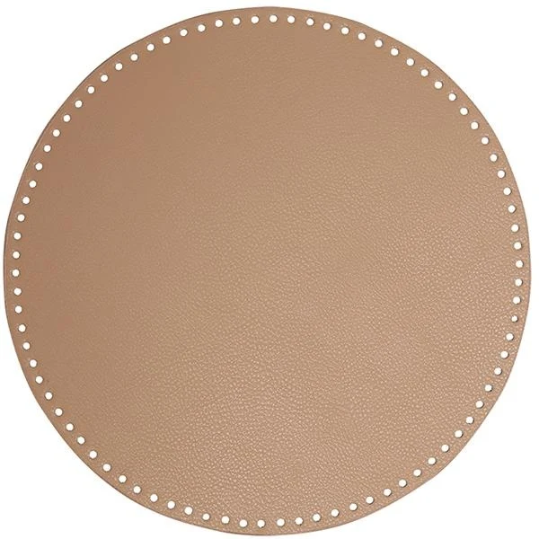 Go Handmade Bag/Basket Base, PU Leather, Round, 35 cm 22412 Apricot