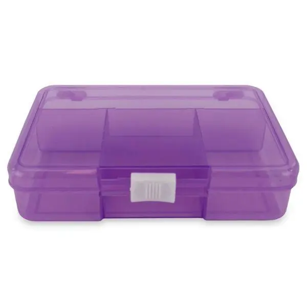 Plastic box with lid Purple 14.5 x 10 cm, 5 compartments