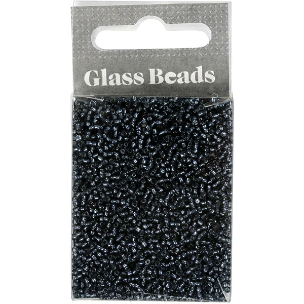Rocailles, Glass Beads 1.7 mm Dark grey