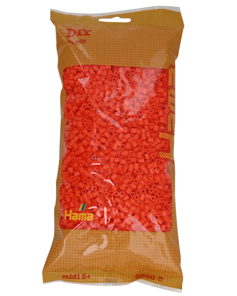 Hama Midi Beads, Solid colour, 6000 pcs 205-04 Orange