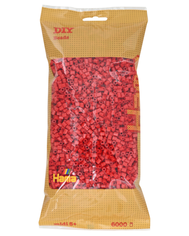 Hama Midi Beads, Solid colour, 6000 pcs 205-05 Red