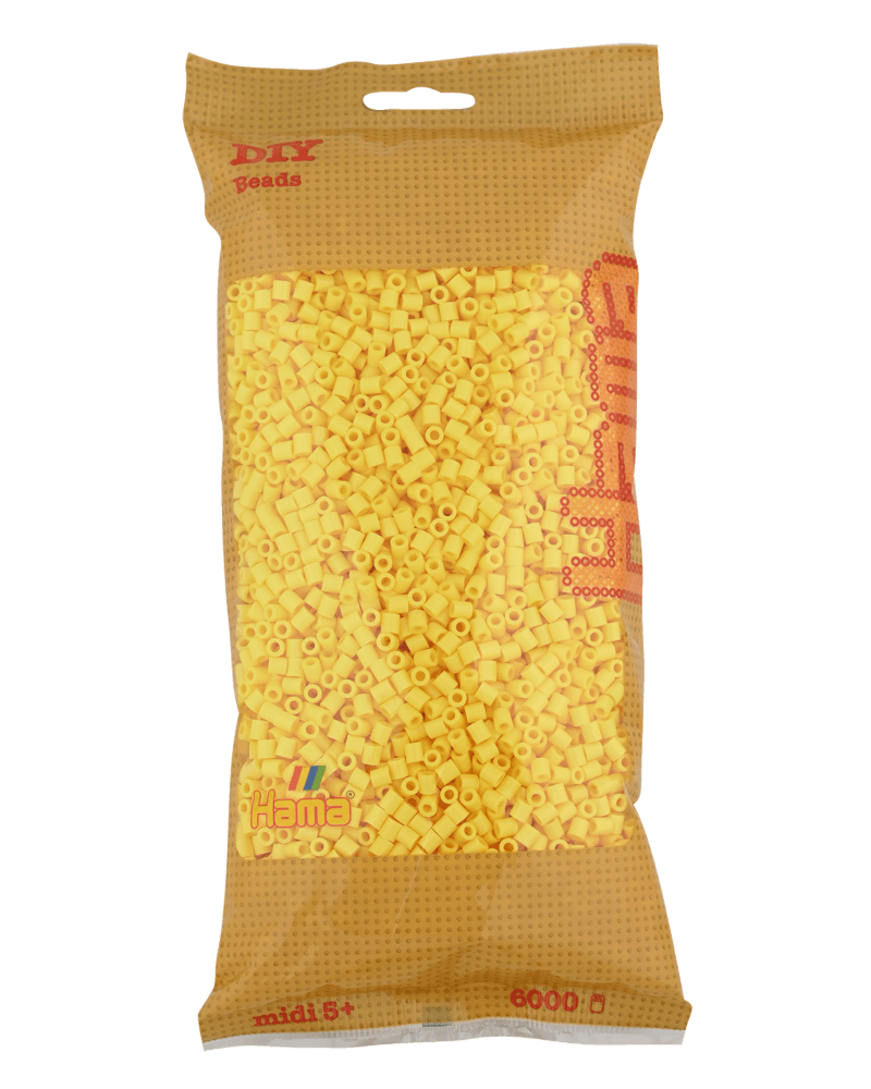 Hama Midi Beads, Solid colour, 6000 pcs 205-103 Light yellow