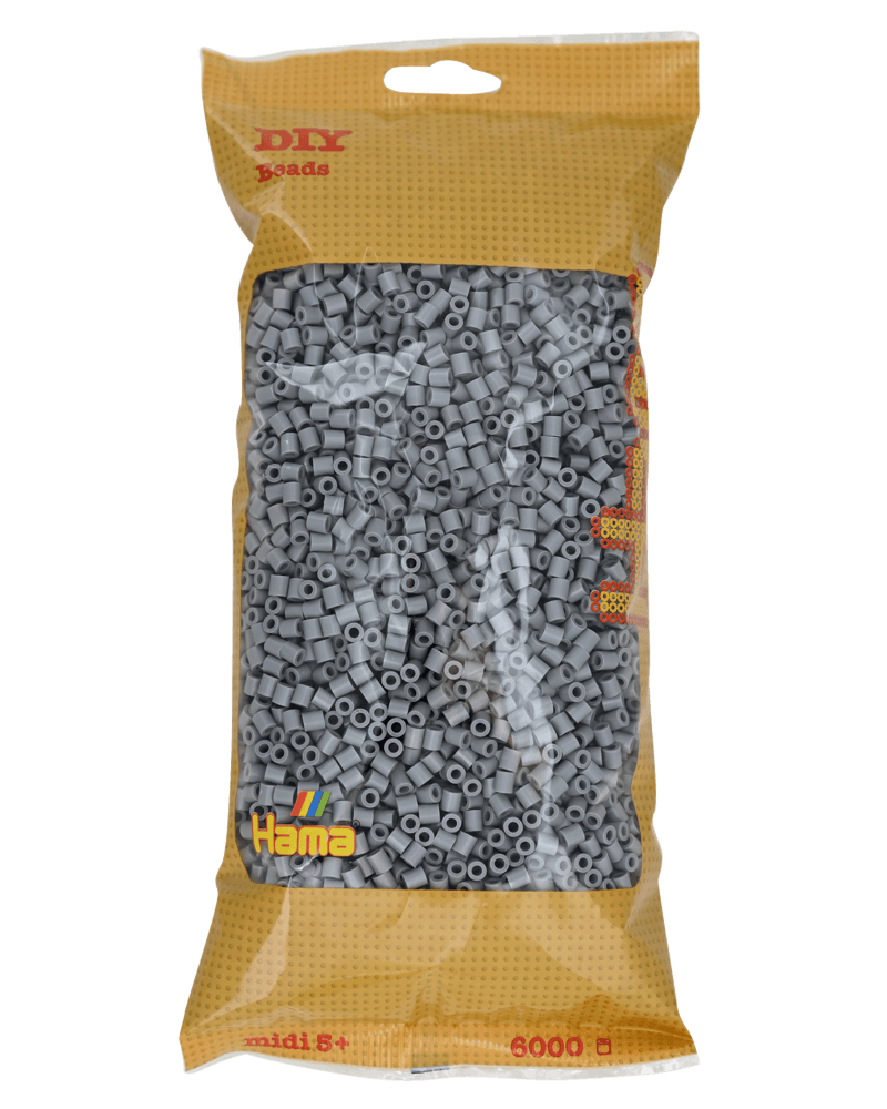 Hama Midi Beads, Solid colour, 6000 pcs 205-17 Grey