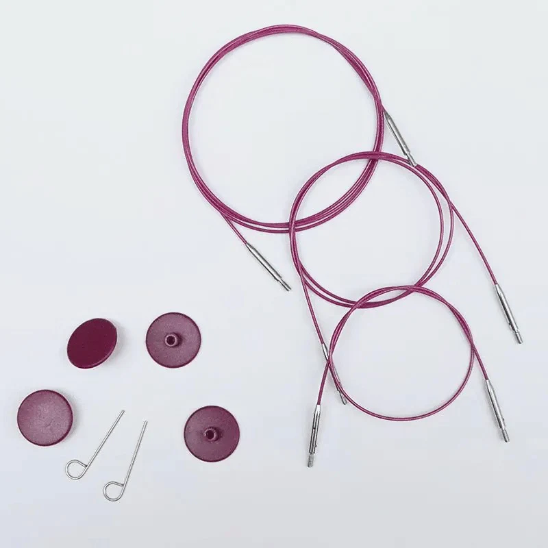 KnitPro Stainless Steel Cable Swivel Purple (16"-60" / 40-150 cm)