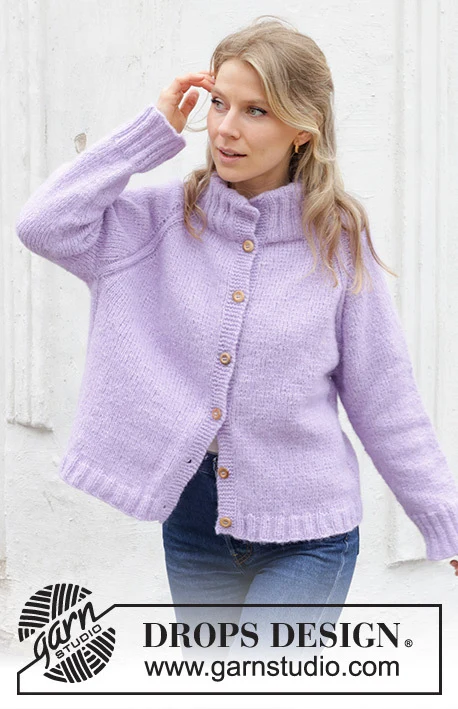 243-19 Winter Iris Cardigan by DROPS Design