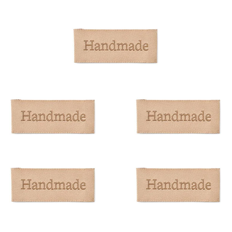 LindeHobby Labels Made By (6 cm x 2 cm), Natural