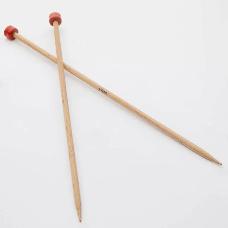 KnitPro Basix Beech Single pointed knitting needles 35 cm