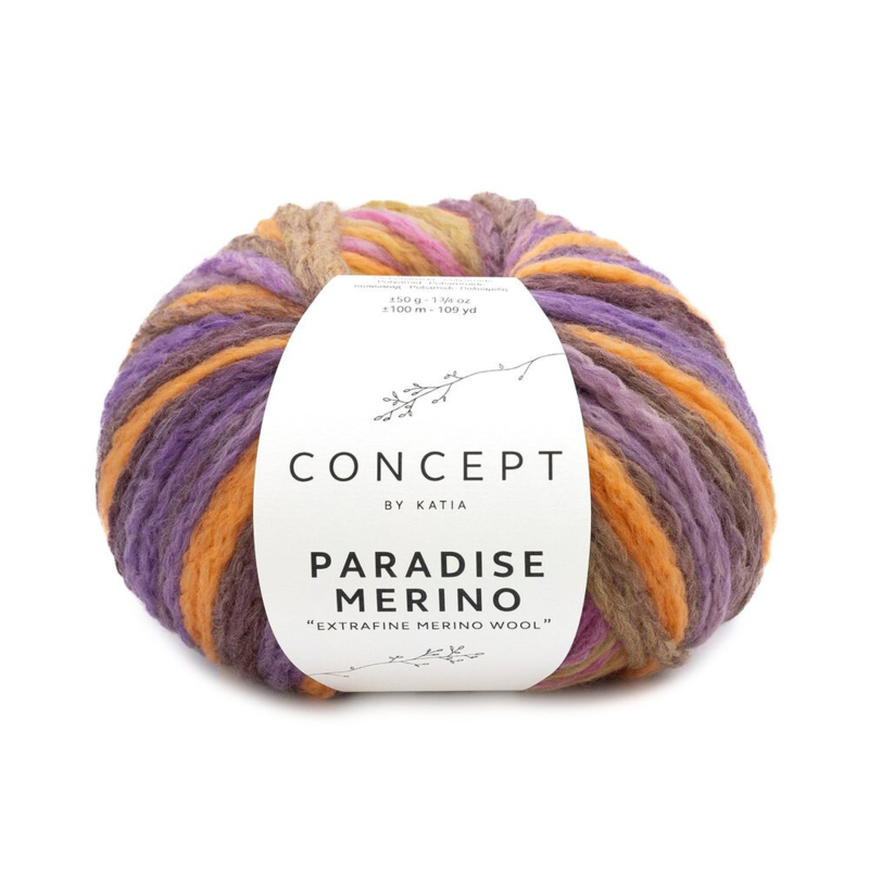 Katia Concept Paradise Merino 504 Pink-Orange-Purple-Ochre Yellow