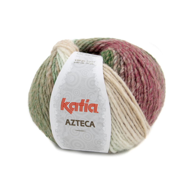 Katia Azteca 75 Ecru-green-rose-brown