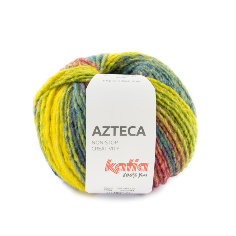 Katia Azteca 84 Turquoise-yellow-teal