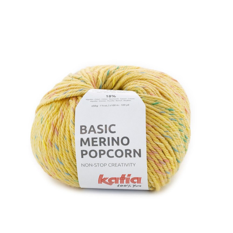 Katia Basic Merino Popcorn 203 Yellow-multicolour