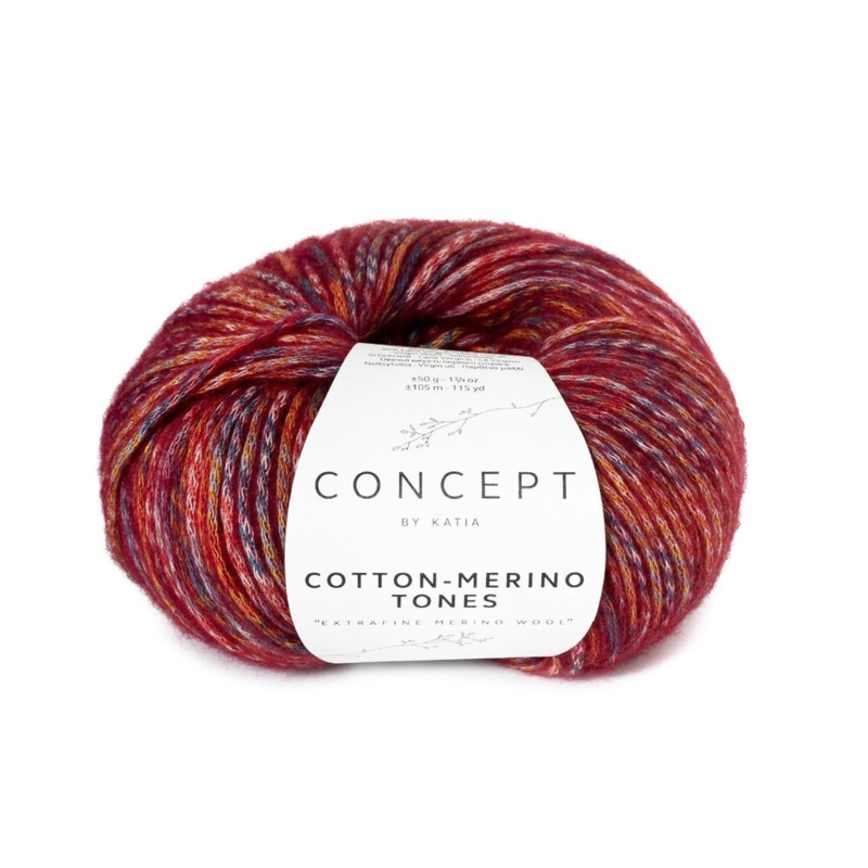 Katia Concept Cotton-Merino Tones 303 Petrol-ochre-burgundy