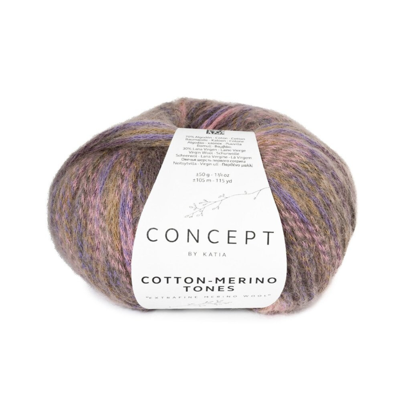 Katia Concept Cotton-Merino Tones 302 Pearl-blackberry-purple-rose