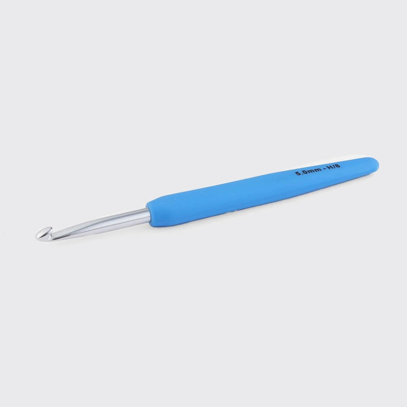 KnitPro Waves 2.0 Single Ended Crochet Hook (2.0-12.0 mm) 5.00 mm Cornflower blue