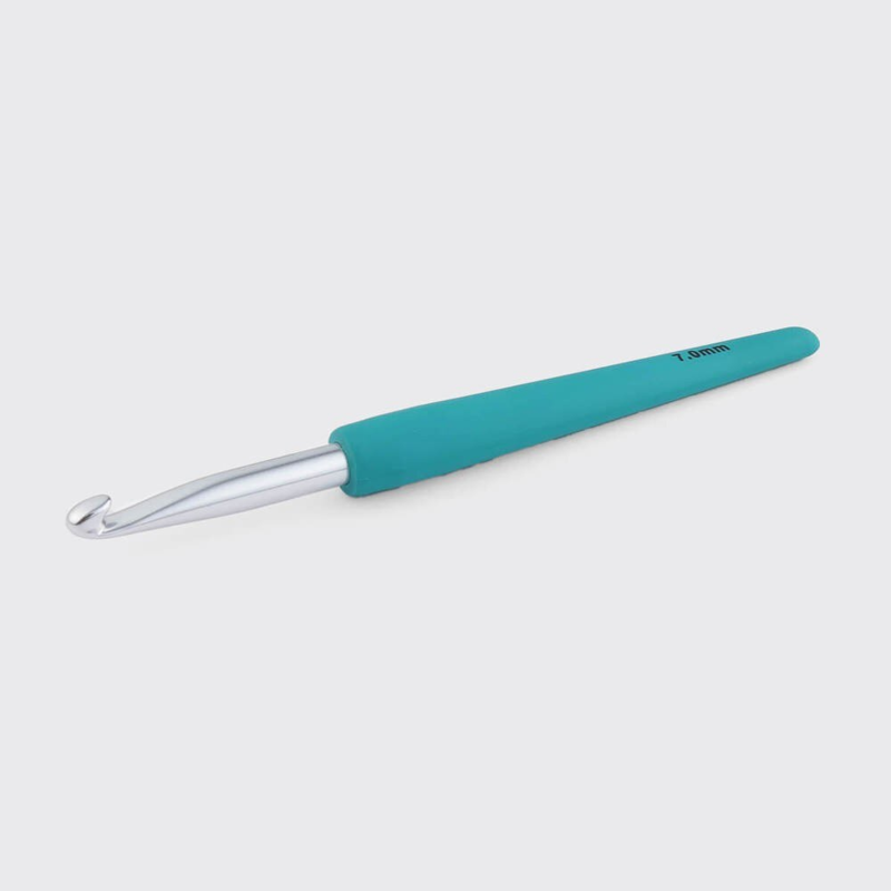 KnitPro Waves 2.0 Single Ended Crochet Hook (2.0-12.0 mm) 7.00 mm Turquoise tranquility