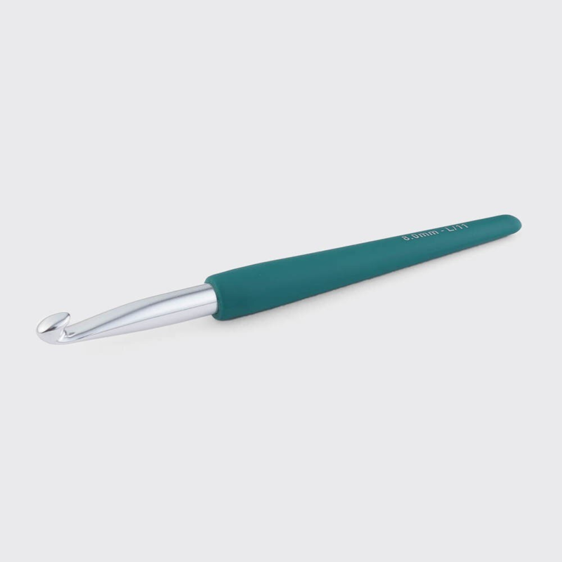 KnitPro Waves 2.0 Single Ended Crochet Hook (2.0-12.0 mm) 8.00 mm Deep sea teal