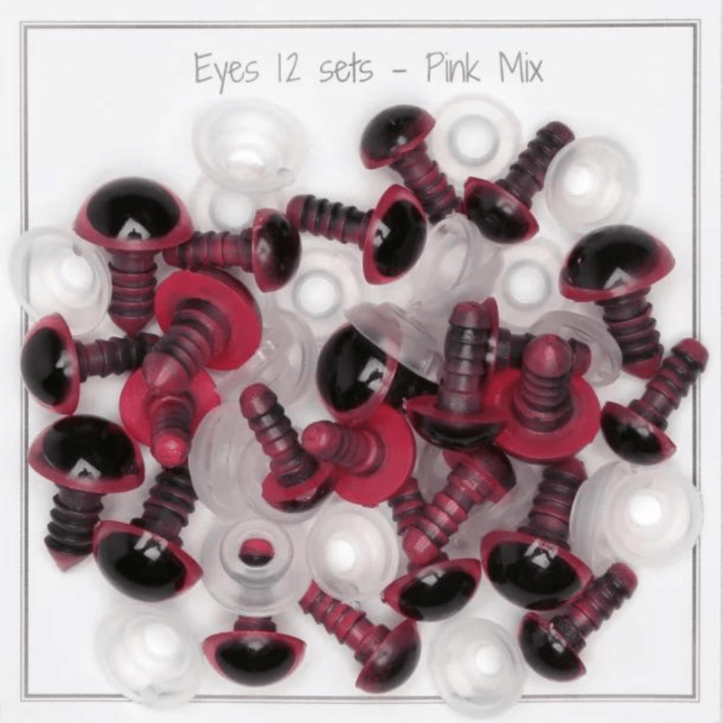 Go Handmade Safety Eyes, Red, Mix Pack, 12 Pairs