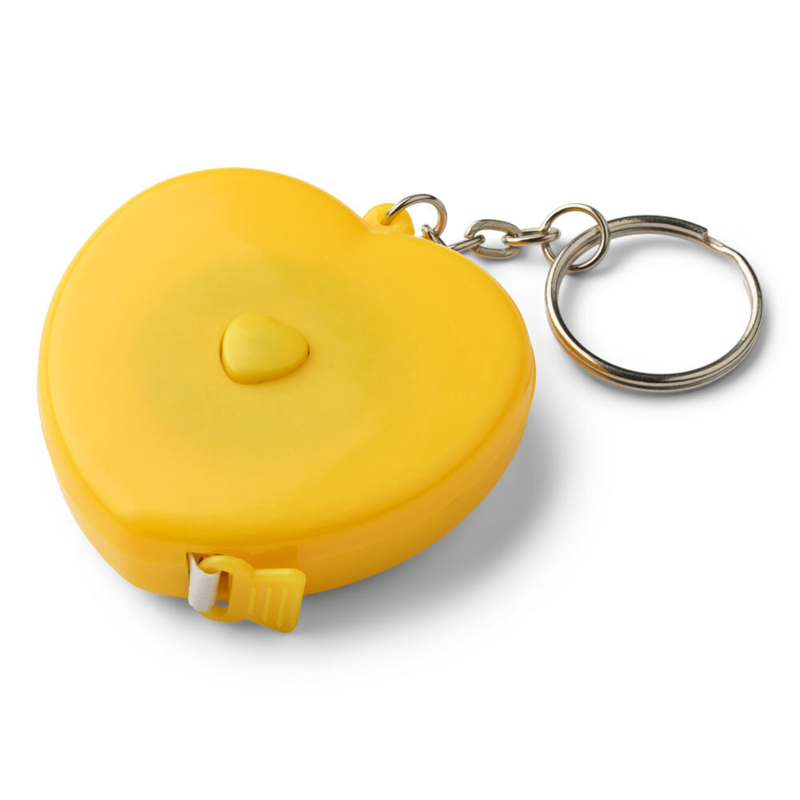 LindeHobby Retractable Tape Measure, 150 cm, Heart Yellow