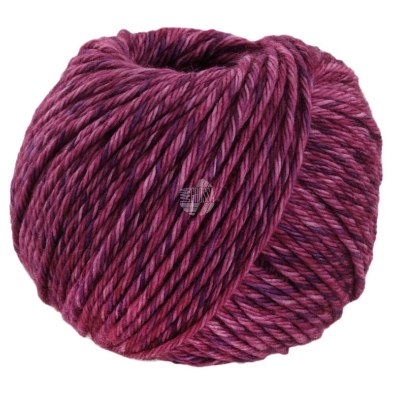 Lana Grossa Vintage Chunky 09 Wine red/Blue violet