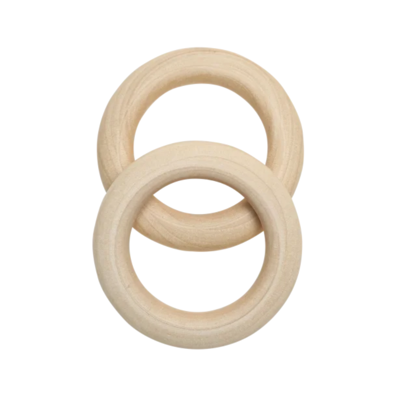 Go Handmade Wooden Rings, 55 mm, 10 mm, 2 pcs